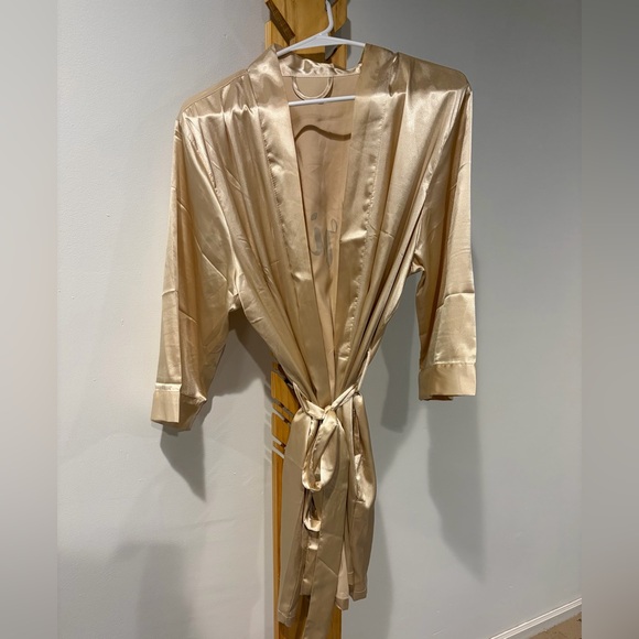 Gold Satin Bride Robe - Picture 2 of 3